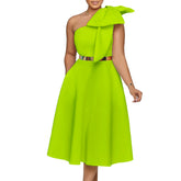 Angelina Pocketed Babydoll Dress - Simply Green FLAW-001
